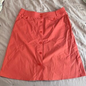 MaxMara Coral A-Line Button Skirt